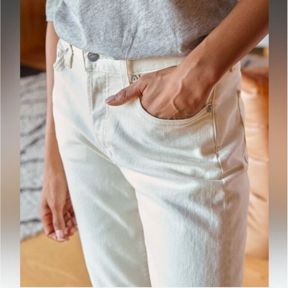 Outerknown Fillmore Boyfriend S.E.A. Cream Jeans Size 32 - Picture 3 of 8